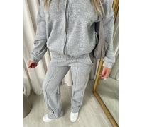 IKRUSH Women's Ashlee Zip Bomber Jacket & Trouser Co-ord Set in Grey | Size: S/M IKRUSH Grey S/M