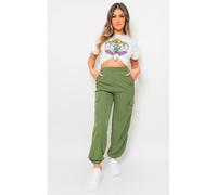 IKRUSH Women's Aubree Casual Drawstring Cargo Pants in Khaki | Size: S/M IKRUSH Khaki S/M