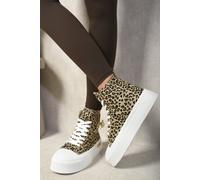 IKRUSH Women's Dana High Top Lace Up Platform Ankle Trainers With Decorative Detail | Size: 4 IKRUSH Multicolor 4