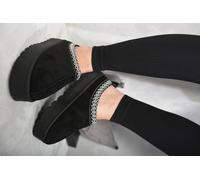 IKRUSH Women's Jolene Aztec Detail Low Ankle Platform Slipper Boots in Black | Size: 5 IKRUSH Black 5