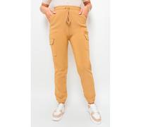 IKRUSH Women's Plus Size Frankie Cargo Pocket Trouser With Drawstring in Camel | Size: 4XL IKRUSH Camel 4XL