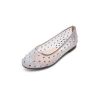 IKRUSH Womens Saoirse Sheer Embellished Ballet Flats Silver UK Size 3-8 Ballet Pumps