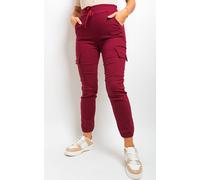 IKRUSH Women's Sylvie Pocket Side Cargo Trouser in Wine | Size: Large/XL IKRUSH Wine L/XL