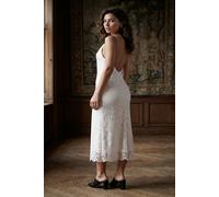 IKRUSH Women's Viviana Strappy Floral Lace Midi Dress in White | Size: Large IKRUSH White L