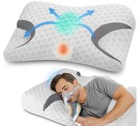 IKSTAR CPAP Pillow for Side Sleepers - Fits All CPAP Mask Types - Adjustable Memory Foam with Contoured Cutouts for Side, Back & Stomach Sleepers - Reduces Air Leaks & Mask Pressure a Better Sleep
