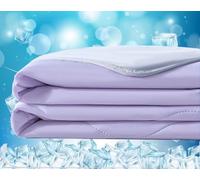 iksya Cooling Blankets for Summer Hot Sleepers - Cold Ice Blanket Cold Touch Fabric for Couch Bed Cold blanket Absorbs Body Heat for sleeping(Purple,70x100cm)
