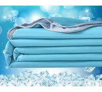 iksya Cooling Blankets for Summer Hot Sleepers - Cold Ice Blanket Cold Touch Fabric for Couch Bed Cold blanket Absorbs Body Heat for sleeping(Dark Green,150x200cm)