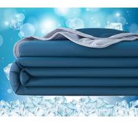 iksya Cooling Blankets for Summer Hot Sleepers - Cold Ice Blanket Cold Touch Fabric for Couch Bed Cold blanket Absorbs Body Heat for sleeping(Dark Blue,100x15cm)