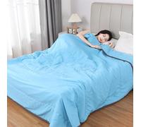 iksya Cooling Ice Blankets for Night Sweats - Summer Cold Blanket for Hot Sleepers Cold Cool Blanket Cold Touch Fabric for Bed, Sofa, Couch, Home Room Decor(Lake Blue,55x78in)