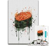 Ikura Sushi Watercolor Art Wooden Jigsaw Puzzle for Adults | Shared puzzle time - a simple way to organise the image on quiet evenings.