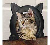 ikuso Cat Door for Interior Door,Indoor Cat Door,Pet Doors for Cat, 10.55" 2.45" 9.05" (Black, L)