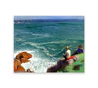 IKYE Laura Knight Famous Canvas Prints. Famous Wall Art Paintings.（Green Sea） Reproduced On Canvas. Living Room Office Wall Decoration 40x48cm(15.7x18.9in) Frameless