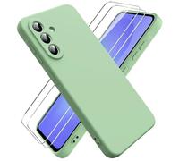 Ikziwreo Case for Samsung Galaxy A36 5G Mobile Phone Case with 2 Screen Protectors Pure Colour Ultra Thin Soft Silicone Case Shockproof Anti-Scratch Rubber Protective Case - Matcha Green