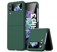 Ikziwreo Compatible with Samsung Galaxy Z Flip 3 Case,Liquid Silicone Soft Gel Rubber Bumper, Shockproof Flexible Protective Case for Samsung Galaxy Z Flip 3 5G(2021), Dark Green