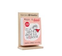 Il Calendario Filosofico Women's Calendar 2026, Dedicated to Women with Wooden Stand, A6 Size 10 x 14 cm, 365 Days of Feminine Thoughts, Every Day a Phrase, Made in Italy