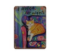 Il Dolce Far Niente Print, Retro Poster Metal Tin Sign Chic Art Retro Iron Painting Bar People Cave Cafe Family Garage Poster Wall Decoration 12x16inch(30x40cm)