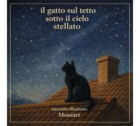 Il gatto sul tetto sotto il cielo stellato