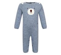 Il Gufo bear appliqué babygrow - Blue 3-6-9