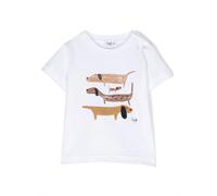 Il Gufo dog-print cotton T-shirt - White 9