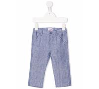 Il Gufo embroidered-logo detail trousers - Blue 24