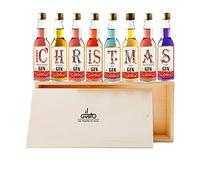 IL GUSTO Christmas Gin Selection Box - Premium Miniature Flavoured Gin Tasting Gift Set - Festive Novelty Gift for Gin Lovers - Luxury Seasonal Box - Fruit Gin Liqueur Variety Pack (Pack of 8)