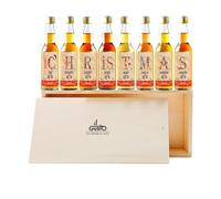 IL GUSTO Christmas Rum Tasting Gift Set - 8 Premium 40ml Miniature Bottles | Global Selection in Festive 'Merry Christmas' Display | Gift for Rum Lovers (Wooden Box)
