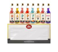 IL GUSTO Happy 50th Birthday Gin Gift Set - Premium Gin Selection in Gift Box - 8 Flavoured Miniature Gins for Cocktails & Gifting - Rhubarb Elderflower Lime Basil Pink Grapefruit & More