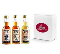 IL GUSTO Mini Pack - 3 × 20 ml Premium Rum Trio Gift Set: Spiced 40%, Mango 26%, Coconut 26% - Perfect Tasting Gift Bundle, Cocktail Sampler, Flavoured Spirit Gift Set
