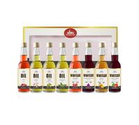IL GUSTO Miniature Oils and Vinegars Gift Set | Chilli Garlic Rosemary Olive Oil | Mango Raspberry Balsamic Vinegar | Gourmet Tasting Collection | Premium Foodie Gift Box