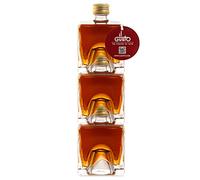 IL GUSTO Stackable Brandy Taster Gift Set - Italian, Spanish, French - Cube Shaped Glass Bottles - 50ml each | Pack of 3