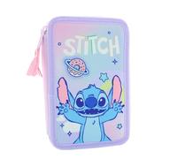 il megastore dei giocattoli e Giochiamo Complete Pencil Case Triple 3 Compartments 2025-2026 - Triple Compartment Pencil Case with 3 Zip, Stitch, 20 x 13 x 7 cm, Pencil case 3 zip cpmpleto accessories
