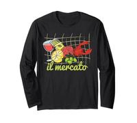 Il Mercato Italian Summer Farmer Market Sardines Tinned Fish Long Sleeve T-Shirt