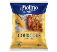 il Molino Chiavazza Couscous 2kg - Traditional Medium Grain Couscous - Authentic Italian Style - Quick Cooking Durum Wheat Semolina - Fluffy Texture for Salads, Stews & Side Dishes