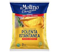il Molino Chiavazza Italian Instant Polenta 2kg - Vegan | Made with 100% Italian Corn | Ready in 5 Minutes | Traditional Italian Recipe | No Additives - Polenta Instantanea