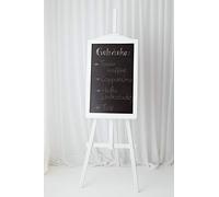 IL SETTE Wall Mounted Blackboard Made of White Painted Pine Wood Frame - Chalkboard Suitable as a Customer Stopper, for Memos & Events - Blackboard for Writing on with HDF Board in Black - 70 x 100 cm