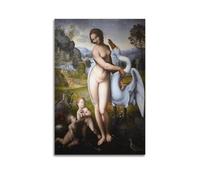 Il Sodoma Leda And The Swan - Leonardo Da Vinci Poster Decorative Painting Canvas Wall Art Living Rooms Bedroom Painting 12x18inch(30x45cm)
