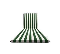Il Tuo Artigiano Design Banded Cushion for Sunbed 190 x 60 cm in 100% Cotton Fabric Totally Artisan (White and Green)