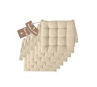 Il Tuo Artigiano Design Set of 4 or 6 Cushions for Kitchen Chairs, Made in Italy, Kitchen Chair Cushions, Set of 6, 40 x 40 cm, Thickness 6 cm, Sponge and Soft Acrylic Padding (6, Ivory)