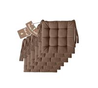 Il Tuo Artigiano Design Set of 4 or 6 Cushions for Kitchen Chairs, Made in Italy, Kitchen Chair Cushions, Set of 6, 40 x 40 cm, Thickness 6 cm, Sponge and Soft Acrylic Padding (6, Brown)