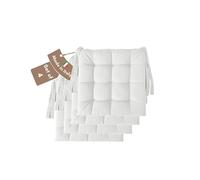 Il Tuo Artigiano Design Set of 4 or 6 Cushions for Kitchen Chairs, Made in Italy, Kitchen Chair Cushions, Set of 6, 40 x 40 cm, Thickness 6 cm, Sponge and Soft Acrylic Padding (4, Natural)