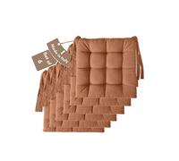 Il Tuo Artigiano Design Set of 4 or 6 Cushions for Kitchen Chairs, Made in Italy, Kitchen Chair Cushions, Set of 6, 40 x 40 cm, Thickness 6 cm, Sponge and Soft Acrylic Padding (6, Terracotta)