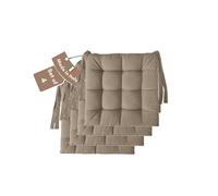 Il Tuo Artigiano Design Set of 4 or 6 Cushions for Kitchen Chairs, Made in Italy, Kitchen Chair Cushions, Set of 6, 40 x 40 cm, Thickness 6 cm, Sponge and Soft Acrylic Padding (4, Beige)