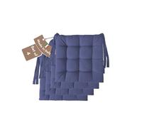 Il Tuo Artigiano Design Set of 4 or 6 Cushions for Kitchen Chairs, Made in Italy, Kitchen Chair Cushions, Set of 6, 40 x 40 cm, Thickness 6 cm, Sponge and Soft Acrylic Padding (4, Blue)