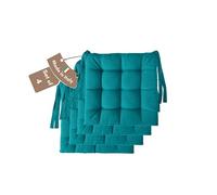 Il Tuo Artigiano Design Set of 4 or 6 Cushions for Kitchen Chairs, Made in Italy, Kitchen Chair Cushions, Set of 6, 40 x 40 cm, Thickness 6 cm, Sponge and Soft Acrylic Padding (4, Petrol)