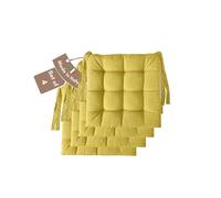 Il Tuo Artigiano Design Set of 4 or 6 Cushions for Kitchen Chairs, Made in Italy, Kitchen Chair Cushions, Set of 6, 40 x 40 cm, Thickness 6 cm, Sponge and Soft Acrylic Padding (4, Yellow)