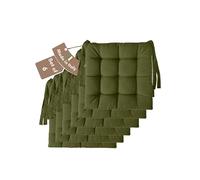 Il Tuo Artigiano Design Set of 4 or 6 Cushions for Kitchen Chairs, Made in Italy, Kitchen Chair Cushions, Set of 6, 40 x 40 cm, Thickness 6 cm, Sponge and Soft Acrylic Padding (6, Dark Khaki)