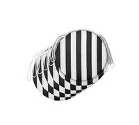 Il Tuo Artigiano Design Set of 6 Cushions for Garden Chairs, Made in Italy, Removable Kitchen Chair Covers - Foam Padding (Diameter 40 cm, Black and White)