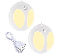 iLAFFUS 2PCS Motion Sensor Night Light, Rechargeable Wall Sconce, Auto/ON/Off Modes, Wireless Magnetic Lamp for Indoor, Bedroom, Hallway (2)