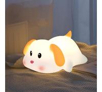 iLAFFUS Night Light for Kids, Squishy Cute Dog Lamp Dimmable Childrens Night Light Baby with Timer, Rechargeable Night Lamp Bedroom Smart LED Bedside Lamps Toddler Night Lights Newborn