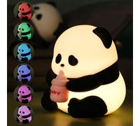 iLAFFUS Night Light for Kids, Squishy Cute Panda Lamp Dimmable Childrens Night Light Baby with Timer & 10 Colors, Rechargeable Night Lamp Bedroom Smart LED Bedside Lamps Toddler Night Lights Newborn
